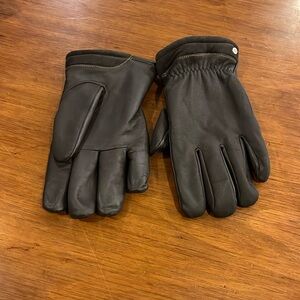 Ugg Australia Leather Gloves Brown Mens Size XL